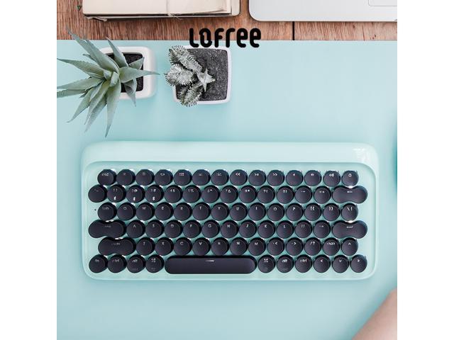 Lofree Wired & Bluetooth dual model,79 Keys Mechanical Keyboard Bluetooth Connection Multi-System Aquamarine Color Long Battery Life, Gateron Blue.
