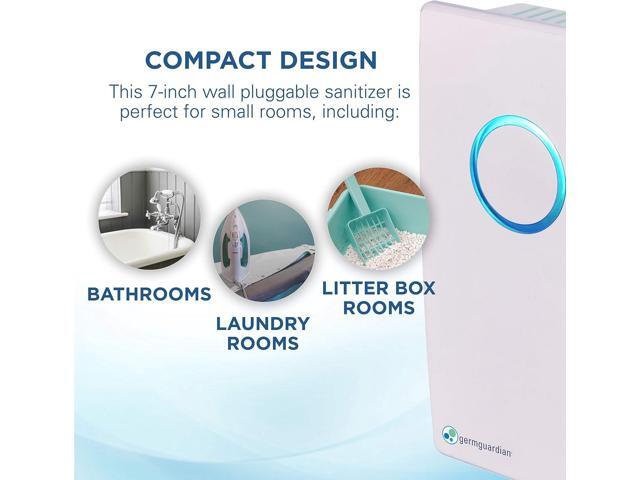 Germ Guardian GG1100W 7 Pluggable Small Air Purifier, Small Room Wall Air Sanitizer, Freshens Air, UV-C Light Kills Germs, Reduces Odors From Pets,...