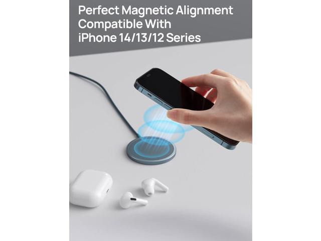 JSAUX Magnetic Wireless Charger Compatible with MagSafe Charger/iPhone 15/15 Pro/15 Plus/15 Pro Max/14/14 Pro/14 Plus/14 Pro Max/13/13 Pro/13 Pro...