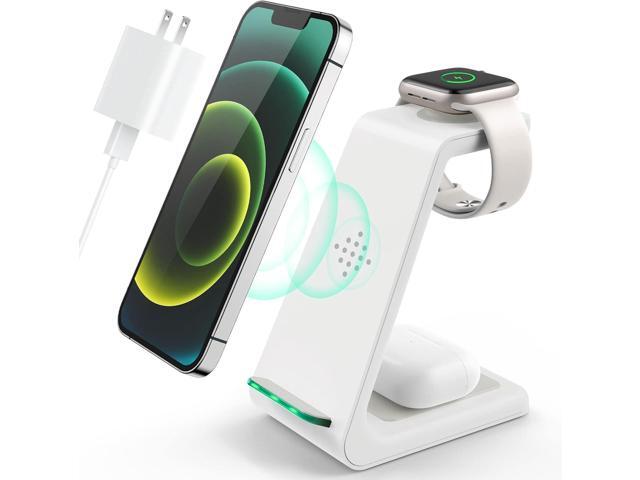 3 in 1 Wireless Charging Station, 2025 Upgraded Fast Desk Charger Station for iPhone 16 15 14 13 12 Pro Max Plus, Charger Stand for Apple Watch 10...
