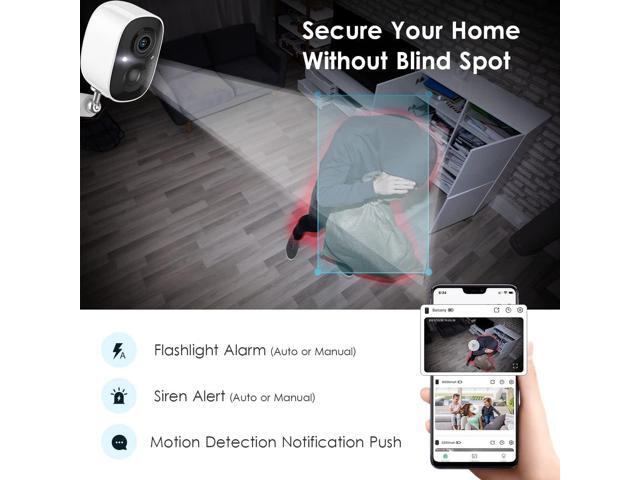 GMK Security Cameras Wireless Outdoor, 2K Color Night Vision AI Motion Detection 2-Way Talk Battery Powered WiFi Home Indoor Camera IP65...