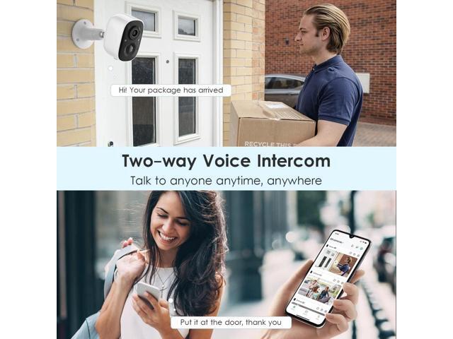 GMK Security Cameras Wireless Outdoor, 2K Color Night Vision AI Motion Detection 2-Way Talk Battery Powered WiFi Home Indoor Camera IP65...