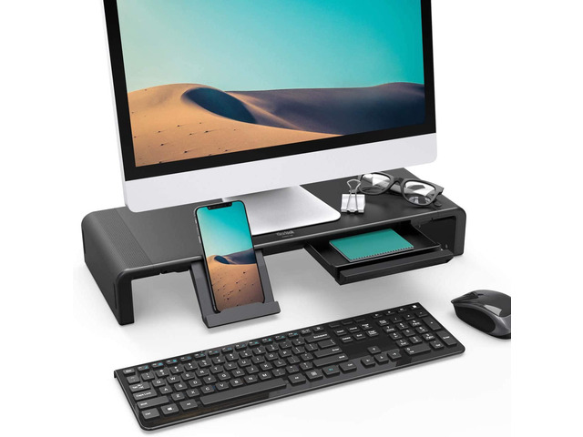 Klearlook Maximized Clarity! Monitor Stand Riser, Foldable Computer Monitor Stand, Adjustable Computer Stand Desk Organizer with Storage Drawer,...