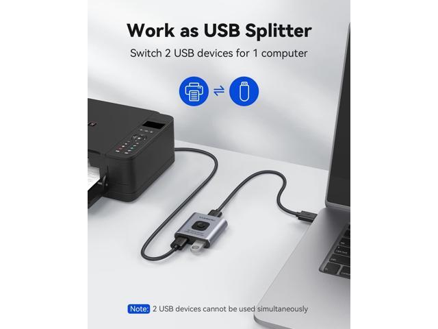 USB Switch 3.0 KVM Switch,Bi-Directional USB Switch Selector 2 in 1 Out/1 in 2 Out, Viagkiki USB Switcher 2 Computers Share 1 USB Devices for PCs...