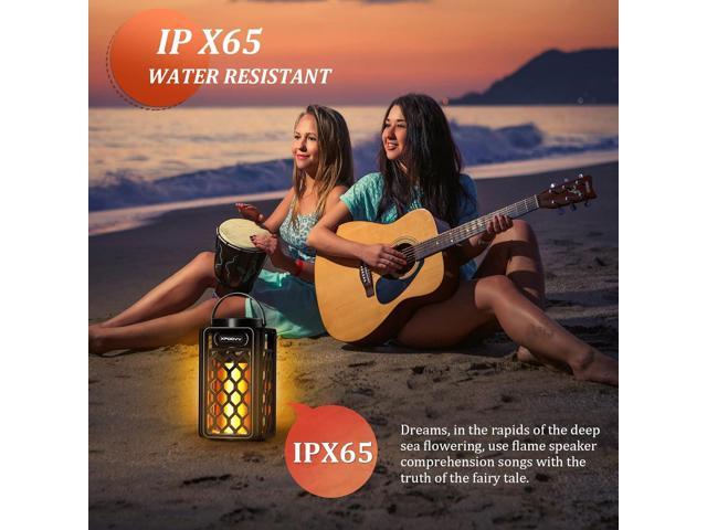 2 Pack Outdoor Bluetooth Speakers, Portable Led Flame Speaker Waterproof with Torch Atmosphere 10w Enhanced Bass for Patio Porch Garden Home...
