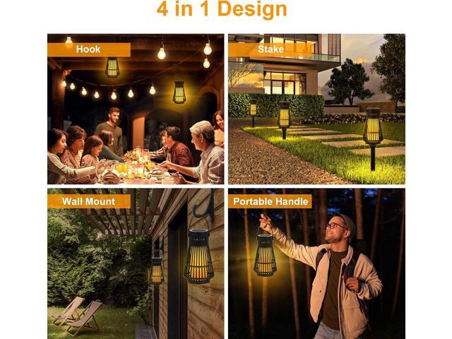 Outdoor Bluetooth Flame Speaker, Tesoorda LED Flickering Flame Effect Speaker with Torch Light, Portable Waterproof Wireless Speaker with Wall...