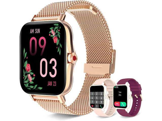 Iaret Smart Watch for Women(Call Receive/Dial), Fitness Tracker Waterproof Smartwatch for Android iOS Phones 1.7' HD Full Touch Screen Digital...