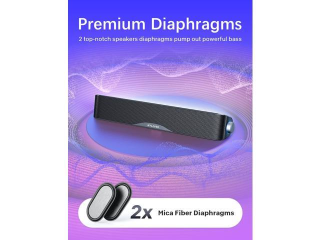 Computer Speakers, HiFi Sound Quality Computer Sound Bar, USB Powered PC Speakers, Bluetooth 5.0 and 3.5mm Aux-in Computer Speakers for Desktop,...