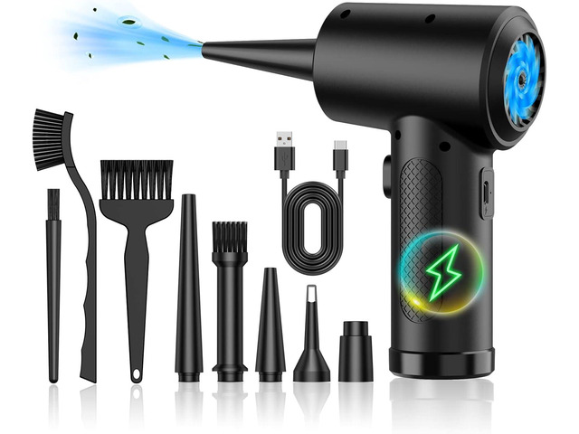 ZARIMI Compressed air Duster - Keyboard Cleaner for Office no Canned Reusable Good Replacement Can Electric 91000RPM Cordless air Duster pc 7600mAh...