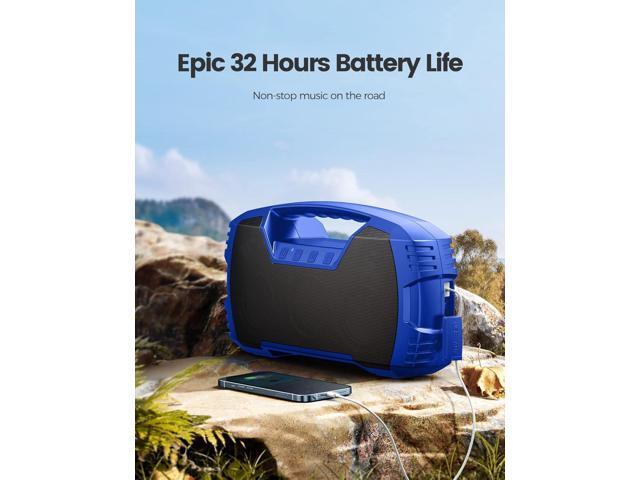 Houl Zallee IPX7 Waterproof Bluetooth Speaker, 40W (60W Peak) Portable Wireless Speakers, 32H Playtime, Stereo Loud Sound, Deep Bass, Bluetooth...