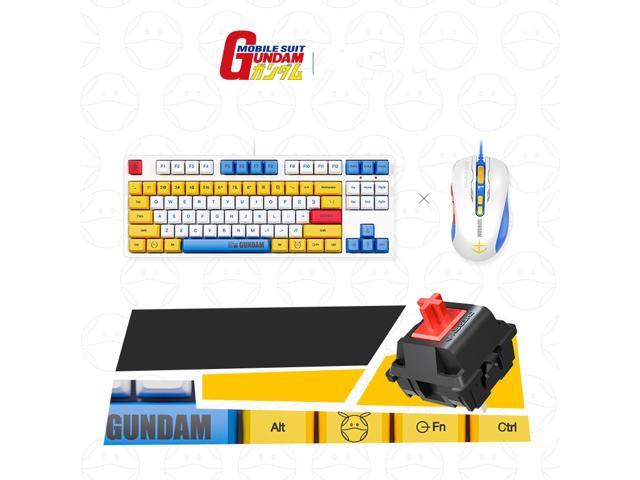 iKBC X GUNDAM RX-78-2 Limited Version Cherry MX Red USB Wired Mechanical Gaming Keyboard and USB Wired 5000DPI Mouse ( Mouse Pad is Not Included)