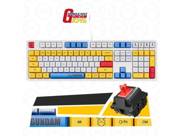 iKBC X GUNDAM RX-78-2 Limited Version Cherry MX Red USB Wired Mechanical Gaming Keyboard( Mouse Pad is Not Included)