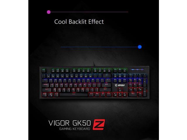 MSI GK50Z Ergonomic Design, Cool Exterior Anti-splash Mechanical Gaming Keyboard, N-key Rollover and RGB Backlit