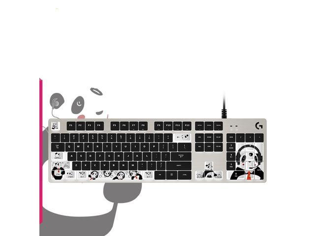 Logitech X ARTSEE Panda Gungun G413 Backlit Mechanical Gaming Keyboard with USB Pass-through-Silver Version