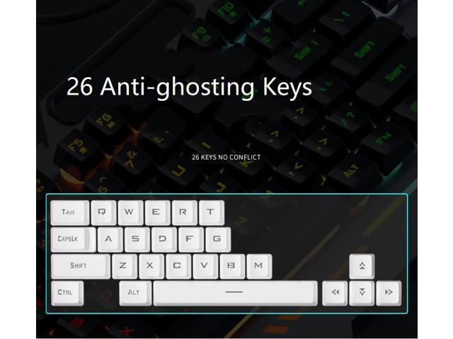 AULA F3010 Ergonomic Design Mechanical Feeling Gaming Keyboard with Cool Backlit and 2400DPI Macro Mouse Combo for Gaming and Office, 26.