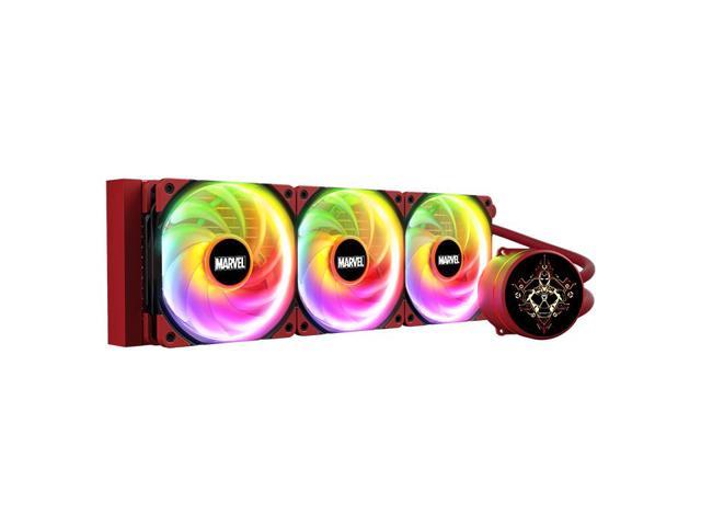Tt Thermaltake Iron Man Chinese Special Edition CPU Water cooling 360 Radiator, Rotating OLED screen water cooling, Three PWM Silent 120mm fan