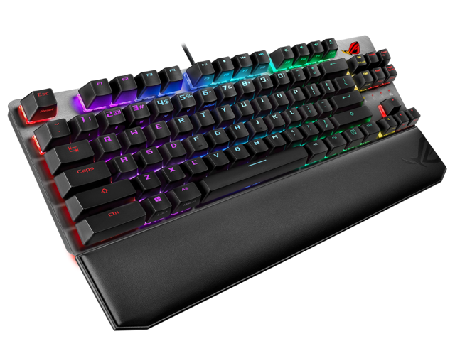 ASUS ROG Strix Scope TKL Deluxe wired mechanical RGB gaming keyboard for FPS games, Cherry MX switches, aluminum frame, ergonomic wrist rest, and...
