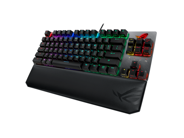 ASUS ROG Strix Scope TKL Deluxe wired mechanical RGB gaming keyboard for FPS games, Cherry MX switches, aluminum frame, ergonomic wrist rest, and...