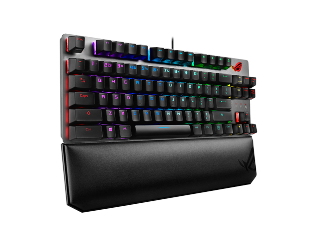 ASUS ROG Strix Scope TKL Deluxe wired mechanical RGB gaming keyboard for FPS games, Cherry MX switches, aluminum frame, ergonomic wrist rest, and...
