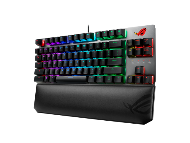 ASUS ROG Strix Scope TKL Deluxe wired mechanical RGB gaming keyboard for FPS games, Cherry MX switches, aluminum frame, ergonomic wrist rest, and...