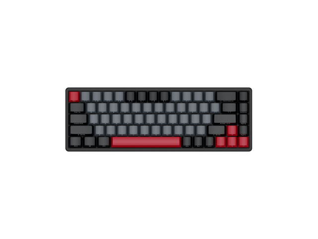 Royal Kludge RK837 68Keys Mini Layout Bluetooth and USB Wired Dual Mode Mechanical Keyboard, PBT Keycaps, Cherry MX Switch, White Backlit