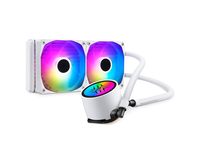 Segotep Frost 240 ARGB White CPU water cooling,5V ARGB motherboard synchronous lighting effect,8 extremely low-noise and low-resistance motors,...