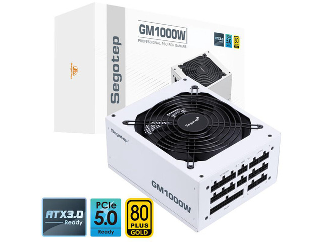Corn GM1000 Iceberg,1000W Fully Modular Power Supply,80Plus Gold Medal Certification,Ultra -Quiet Fluid Dynamic Bearing Fan,Automatic Speed...