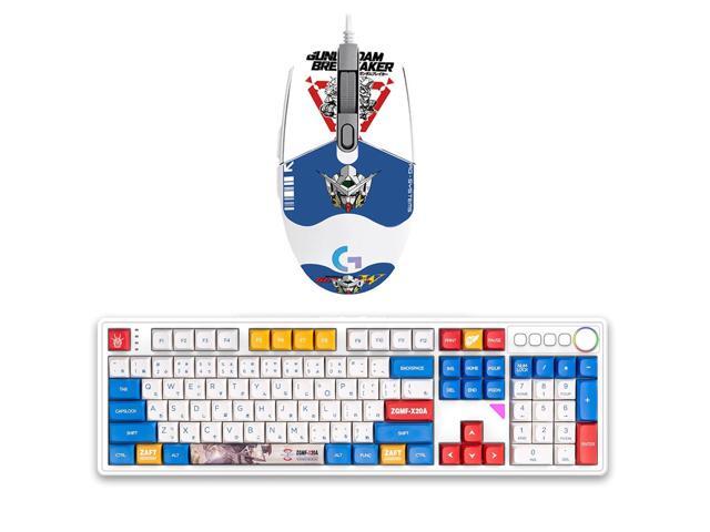 CORN GUNDAM RX-78-2 Limited Version Cherry MX Red USB Wired/Wireless Mechanical Gaming Keyboard and USB Wired 8000DPI Mouse