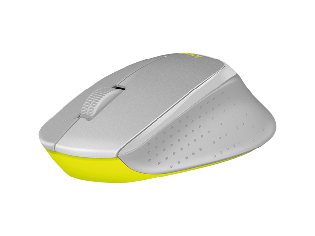 Logitech M330 910-004908 Silent Plus Wireless Large Mouse - Grey/Yellow