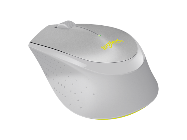 Logitech M330 910-004908 Silent Plus Wireless Large Mouse - Grey/Yellow