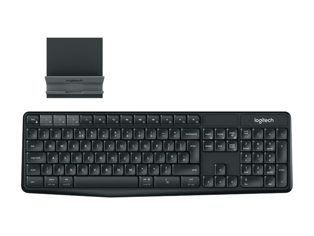 Logitech K375s Multi-Device Wireless Keyboard and Stand Combo - Black & Grey