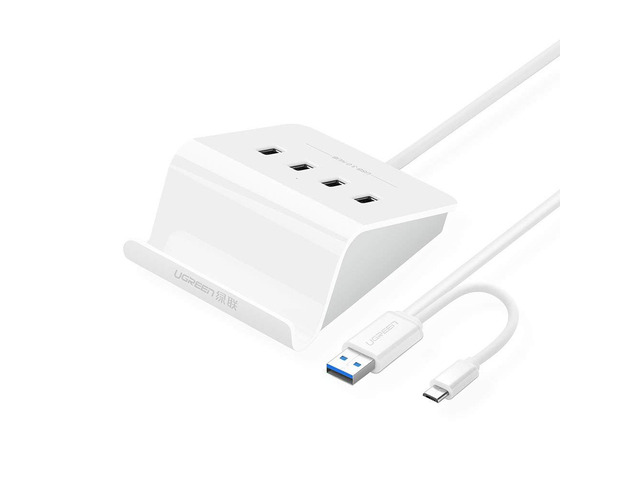 UGREEN USB 3.0 Hub 4 Port Micro USB 2.0 OTG Hub Adapter with 3FT Cable and Phone Stand for Samsung Galaxy S7 S6 Edge S5 S4 S3, LG G4, Android OTG...