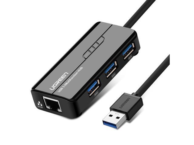 UGREEN Ethernet Adapter USB Gigabit Network Adapter 10/100/1000Mbps/1 Gbps with USB 3.0 Hub 3 Ports for Nintendo Switch, Wii, Windows Surface Pro,...