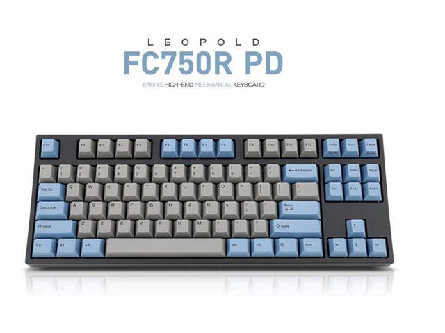 Leopold FC750R PD 87keys High-end Mechanical Keyboard MX cherry switch 1.5mm PBT (Blue/Grey, Brown Switch)