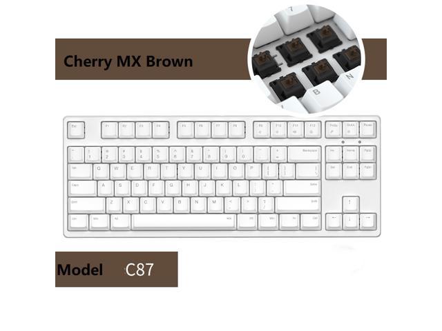 iKBC C200 87 Keys TKL Mechanical Keyboard with Cherry MX Brown Switch, White PBT Double Shot Keycap, N-Key Rollover and 6 Anti-ghosting Keys( No.