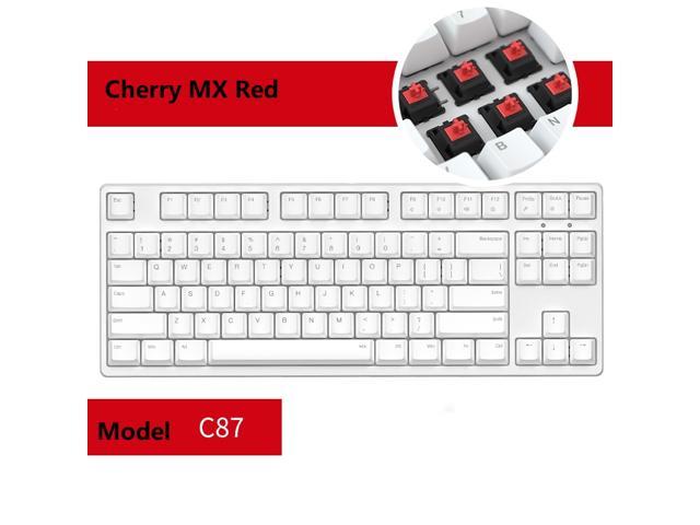 iKBC C200 87 Keys TKL Mechanical Keyboard with Cherry MX Red Switch, White PBT Double Shot Keycap, N-Key Rollover and 6 Anti-ghosting Keys( No.