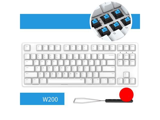 iKBC Typeman W200 2.4Ghz Wireless 87 keys PBT Keycaps Mechanical Gaming Keybaord-Cherry MX Blue( White)