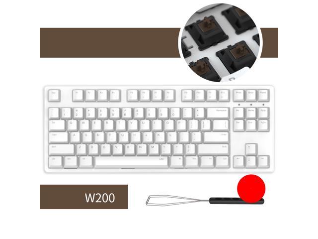 iKBC Typeman W200 2.4Ghz Wireless 87 keys PBT Keycaps Mechanical Gaming Keybaord-Cherry MX Brown( White)