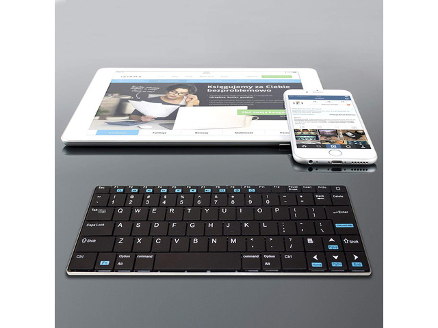 Rii K12+ Mini Wireless Keyboard with Large Touchpad Mouse & Qwerty Keypad, Stainless Steel Portable Wireless Keyboard with USB Receiver for...