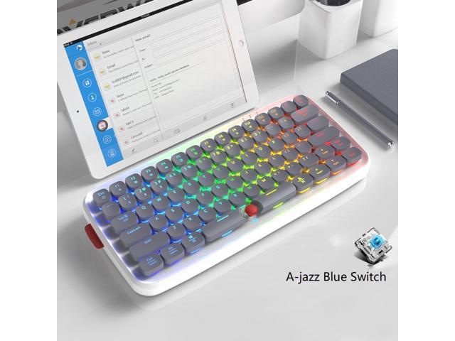 Ajazz-Zero Ergonomic Design, Cool Exterior Bluetooth Wireless and Type-c- USB Wired Dual Mode Connectivity, 79keys Mechanical RGB Backlit Keyboard.