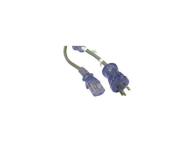 Hospital Grade Green Dot, Power Cord 16 AWG 3 SJT 6' C13 NEMA 5-15P Hospital Grade Clear, 13A/125V