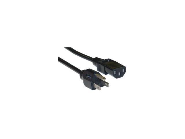 Cable Wholesale Computer / Monitor Power Cord, NEMA 5-15P to C13, 10 Amp, UL / CSA rated, 1 foot - Black