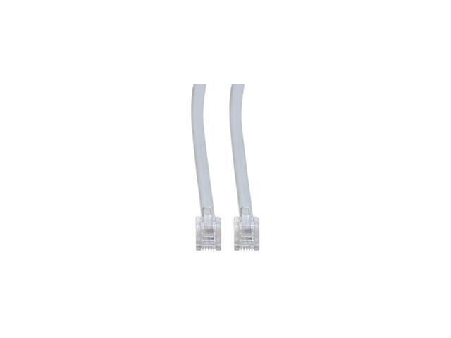 Cable Wholesale Telephone Cord (Voice), RJ11, 6P / 4C, Reverse, 15 foot - White