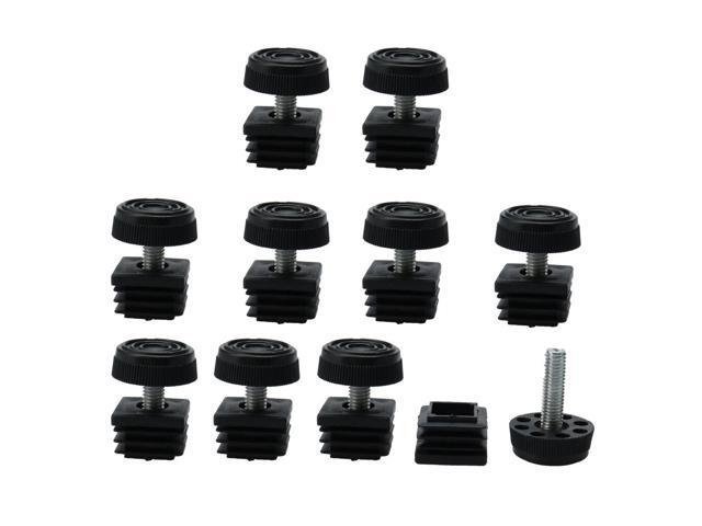 Unique Bargains 4 Sets Antislip Plastic Square 25mm x 25 mm Chair Foot Cover Table Furniture Leg Protector Black