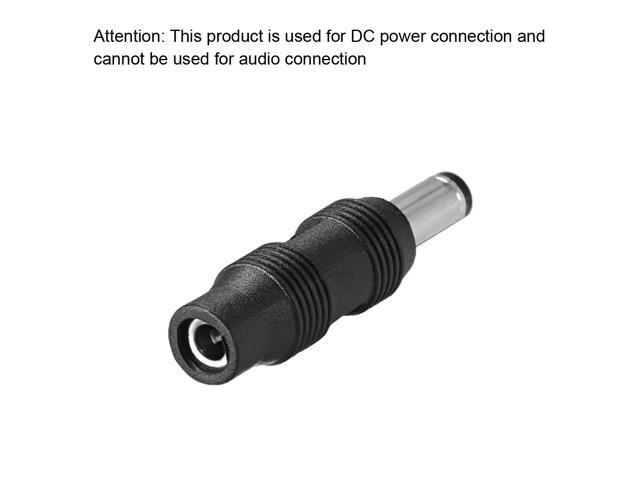 DC Power Converter 5.5mm x 2.1mm Male to 3.5mm x 1.35mm Female Adapter Connector Black 5Pcs