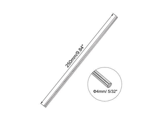 4mm x 250mm 304 Stainless Steel Solid Round Rod for DIY Craft - 10pcs