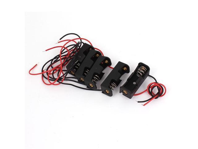 Plastic Shell 2-Wire 12V 23A Battery Holder Case Box 5Pcs Black