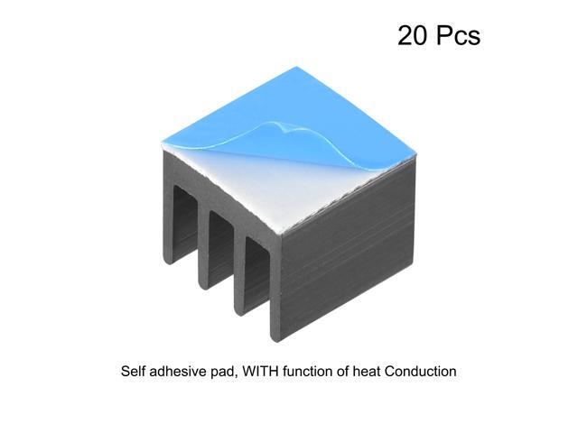 7x7x6mm Black Thermal Self Adhesive Aluminum Heatsink Electronics Cooler 20 Pcs