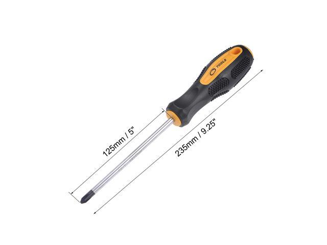 #2 Phillips / 7mm Slotted Magnetic Screwdriver Set, 5' S2 Steel Round Shaft Non-Slip Black+Yellow Handle