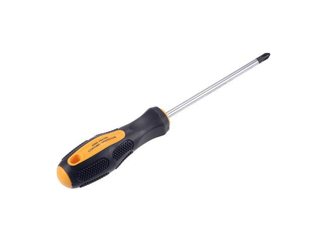 #2 Phillips / 7mm Slotted Magnetic Screwdriver Set, 5' S2 Steel Round Shaft Non-Slip Black+Yellow Handle